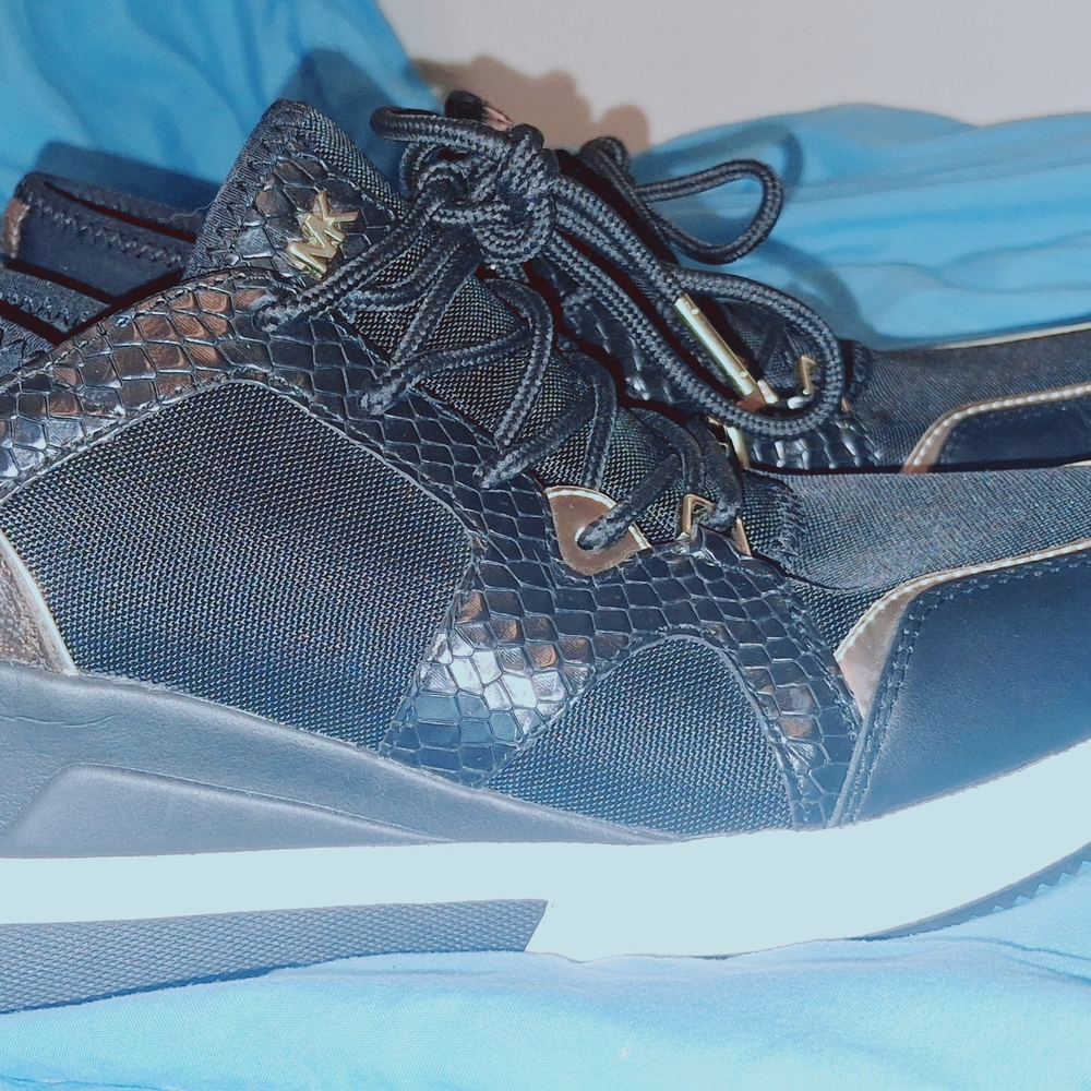 Michael Kors Black and Gold Chunky Sneakers